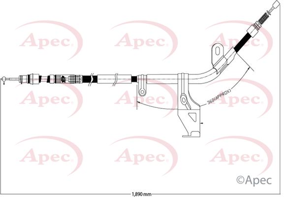 Apec CAB1530 Cable Pull, parking brake - 1