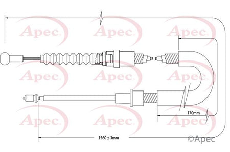Apec CAB1534 Cable Pull, parking brake - 1
