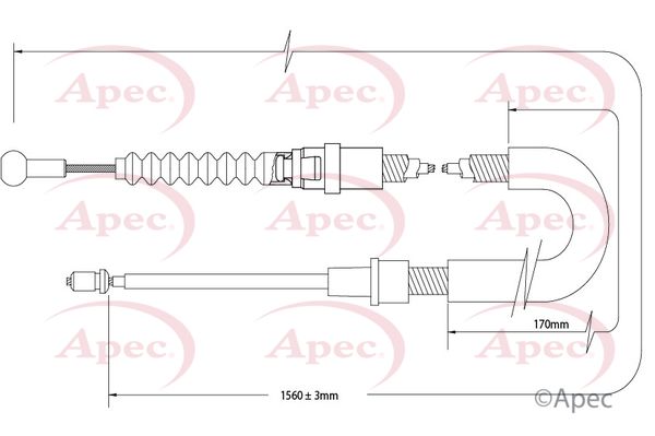 Apec CAB1534 Cable Pull, parking brake - 1