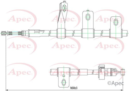 Apec CAB1537 Cable Pull, parking brake - 1