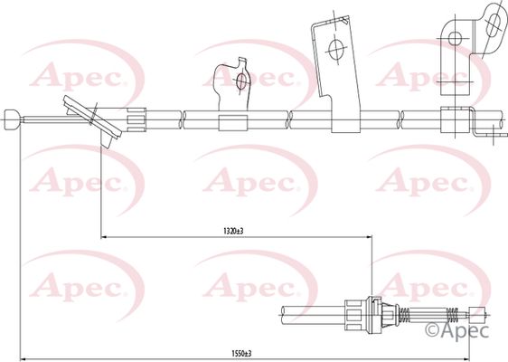 Apec CAB1538 Cable Pull, parking brake - 1