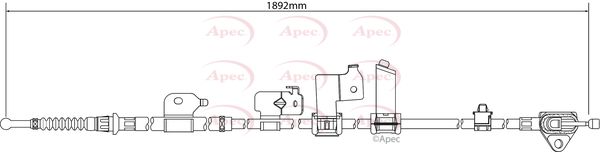 Apec CAB1540 Cable Pull, parking brake - 1