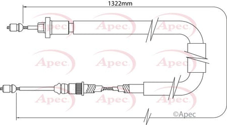 Apec CAB1544 Cable Pull, parking brake - 1