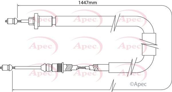 Apec CAB1545 Cable Pull, parking brake - 1