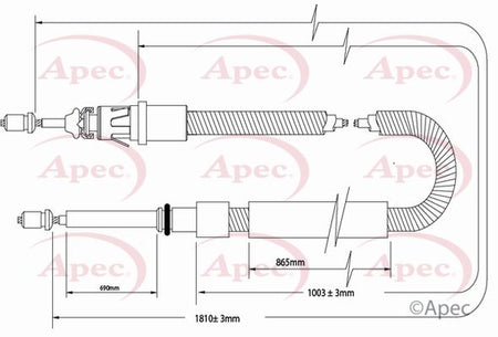 Apec CAB1551 Cable Pull, parking brake - 1