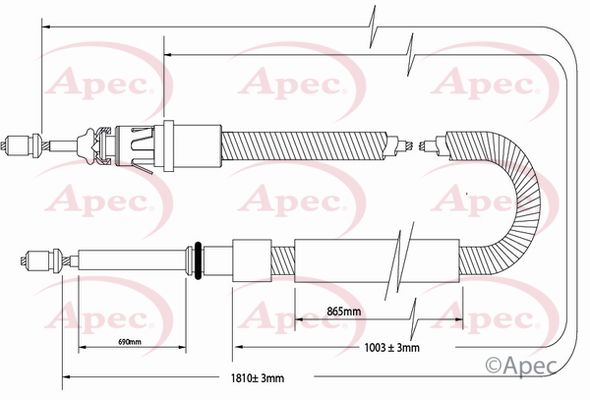 Apec CAB1551 Cable Pull, parking brake - 1