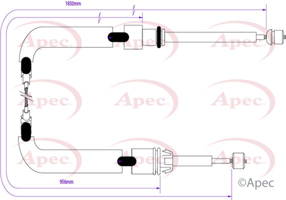 Apec CAB1552 Cable Pull, parking brake - 1
