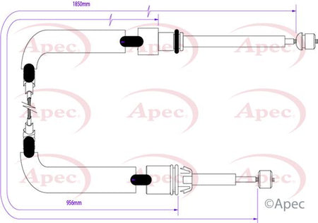 Apec CAB1552 Cable Pull, parking brake - 1