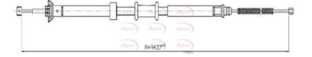 Apec CAB1554 Cable Pull, parking brake - 1