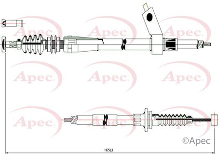 Apec CAB1560 Cable Pull, parking brake - 1