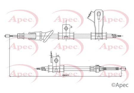 Apec CAB1561 Cable Pull, parking brake - 1