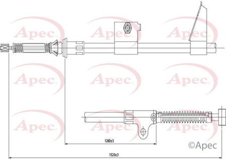 Apec CAB1563 Cable Pull, parking brake - 1