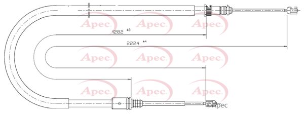 Apec CAB1565 Cable Pull, parking brake - 1