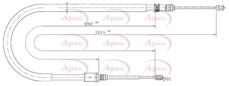 Apec CAB1565 Cable Pull, parking brake - 1