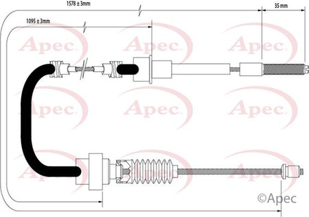 Apec CAB1570 Cable Pull, parking brake - 1