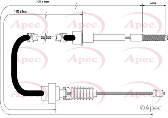 Apec CAB1570 Cable Pull, parking brake - 1