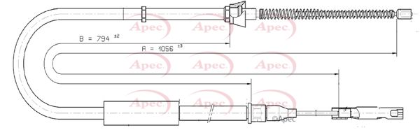 Apec CAB1571 Cable Pull, parking brake - 1