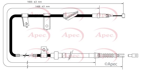 Apec CAB1575 Cable Pull, parking brake - 1