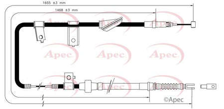 Apec CAB1575 Cable Pull, parking brake - 1