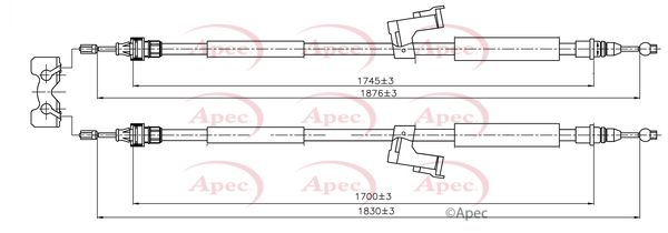 Apec CAB1586 Cable Pull, parking brake - 1