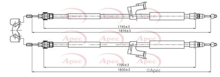 Apec CAB1586 Cable Pull, parking brake - 1