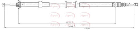 Apec CAB1588 Cable Pull, parking brake - 1