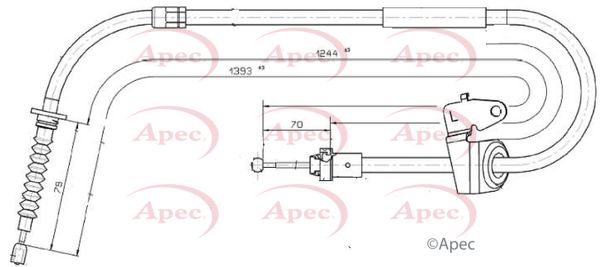 Apec CAB1589 Cable Pull, parking brake - 1