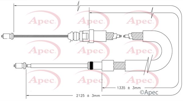 Apec CAB1590 Cable Pull, parking brake - 1