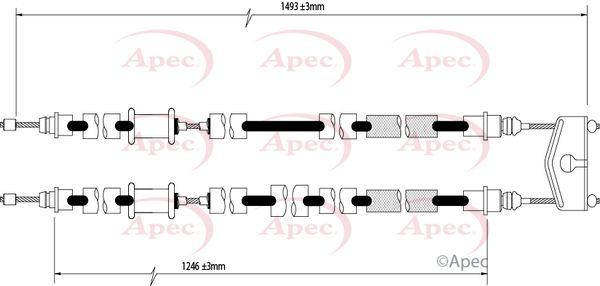 Apec CAB1591 Cable Pull, parking brake - 1