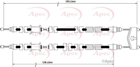 Apec CAB1591 Cable Pull, parking brake - 1