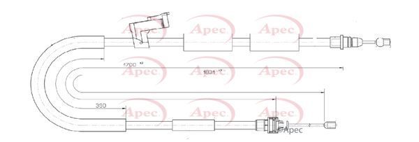 Apec CAB1592 Cable Pull, parking brake - 1