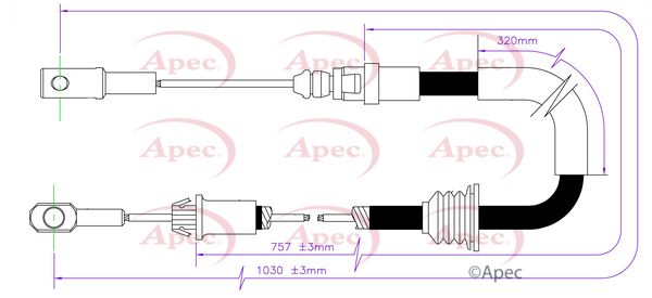 Apec CAB1593 Cable Pull, parking brake - 1