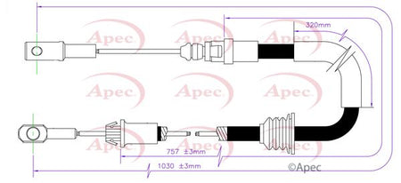 Apec CAB1593 Cable Pull, parking brake - 1