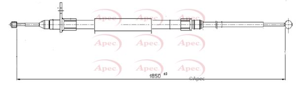 Apec CAB1597 Cable Pull, parking brake - 1