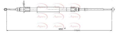 Apec CAB1597 Cable Pull, parking brake - 1