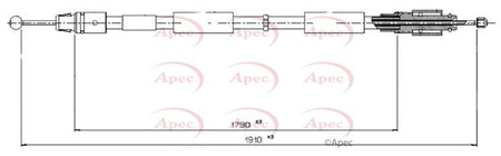 Apec CAB1598 Cable Pull, parking brake - 1