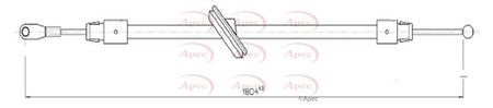 Apec CAB1601 Cable Pull, parking brake - 1