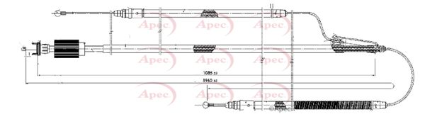 Apec CAB1607 Cable Pull, parking brake - 1