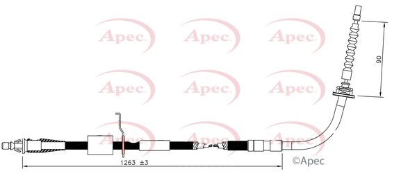 Apec CAB1610 Cable Pull, parking brake - 1