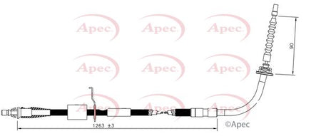 Apec CAB1610 Cable Pull, parking brake - 1