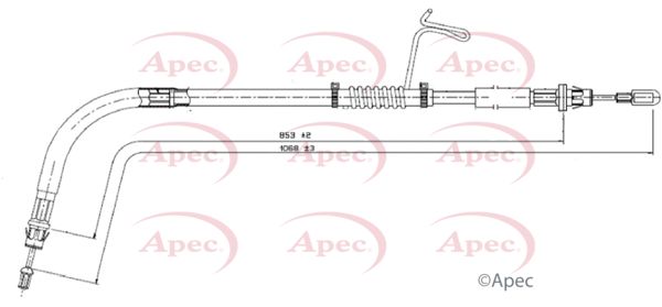 Apec CAB1611 Cable Pull, parking brake - 1