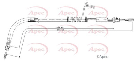 Apec CAB1611 Cable Pull, parking brake - 1