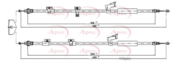 Apec CAB1613 Cable Pull, parking brake - 1