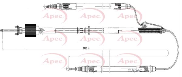 Apec CAB1614 Cable Pull, parking brake - 1