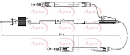 Apec CAB1614 Cable Pull, parking brake - 1