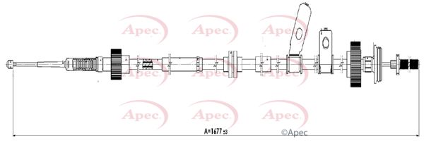 Apec CAB1615 Cable Pull, parking brake - 1