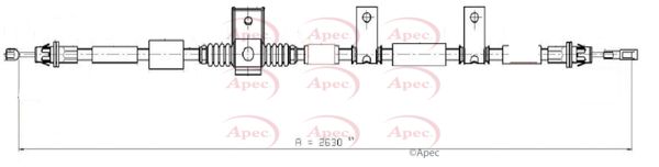 Apec CAB1619 Cable Pull, parking brake - 1