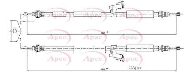 Apec CAB1620 Cable Pull, parking brake - 1