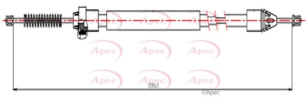 Apec CAB1622 Cable Pull, parking brake - 1