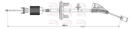 Apec CAB1656 Cable Pull, parking brake - 1